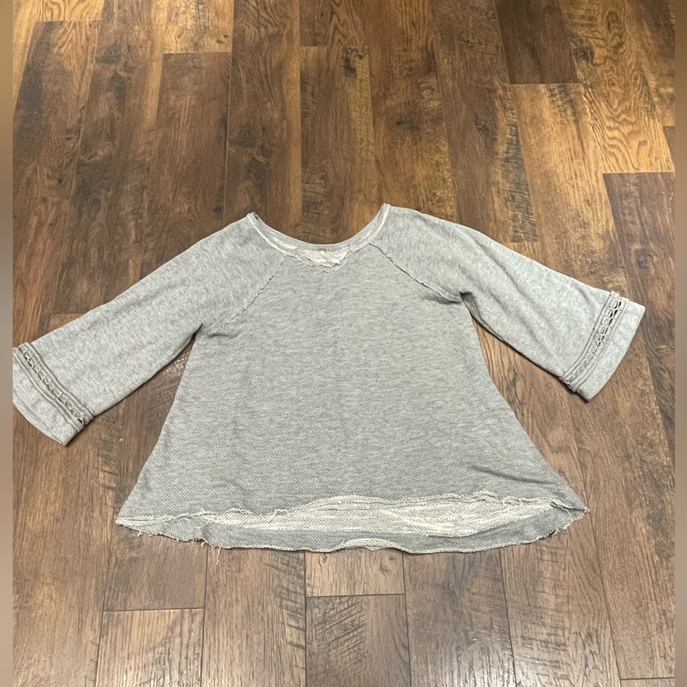 Free People Split Neck Tunic Sweatshirt Sz S
